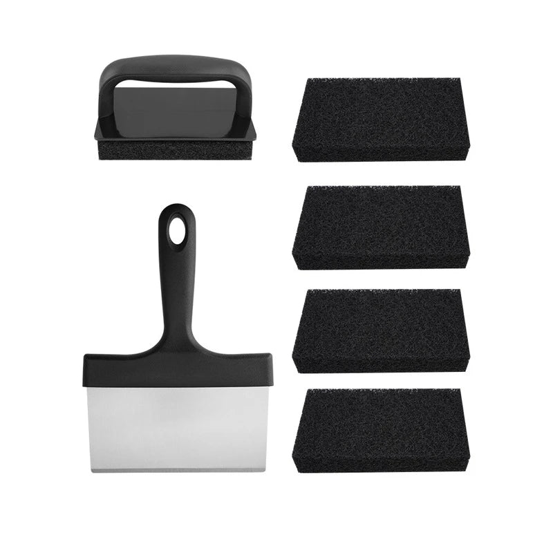 12-Piece Flat Top Griddle Cleaning Kit – Scraper & Scouring Pads Griddle Cleaning Kit PRIMED 7 Pcs