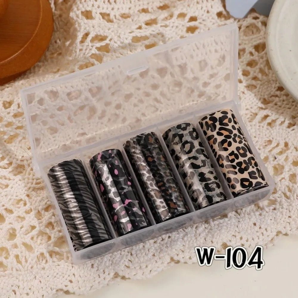 Lace Holographic Nail Foils – Black & White Sequin Stickers