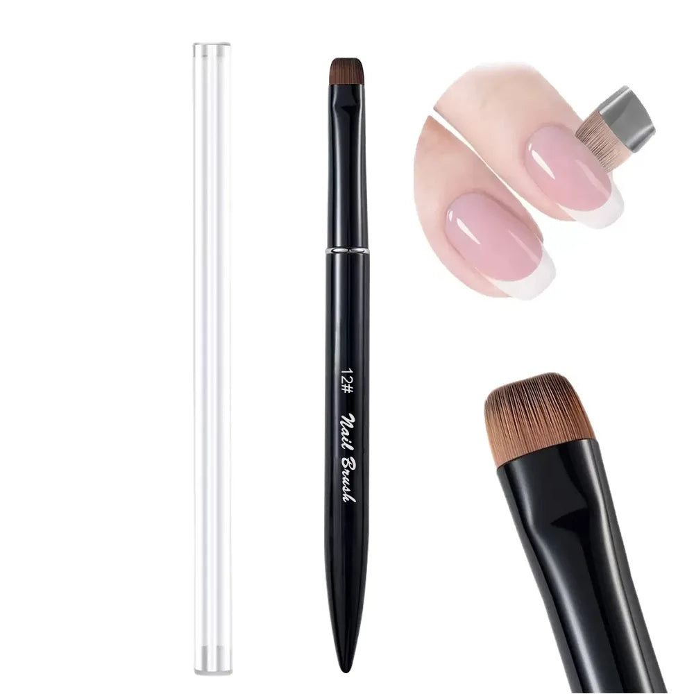 Round Tip Nail Art Brush – Metal Handle & Nylon Bristles