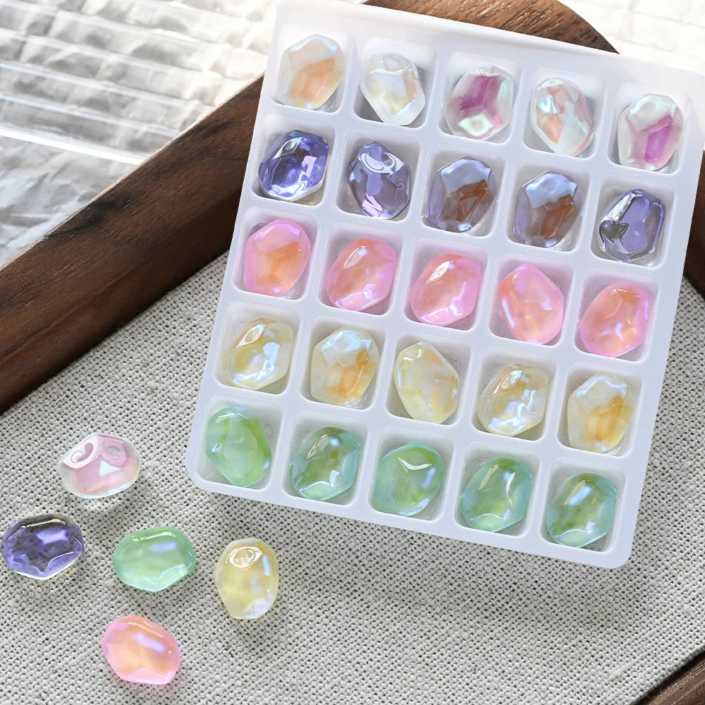 25pcs 3D Crystal Rhinestone Nail Charms – Heart Oval Square Nail Art Charms PRIMED ZB154-8
