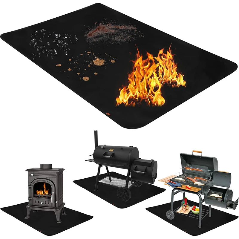 LMETJMA Under Grill Mat – Heat Resistant Fireproof BBQ Pad Grill Mat PRIMED