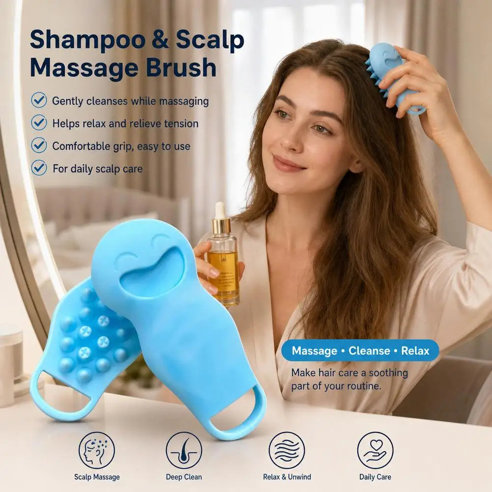 Soft Silicone Scalp Massage Brush – Anti-Slip Shower Comb Scalp Massage Brush PRIMED