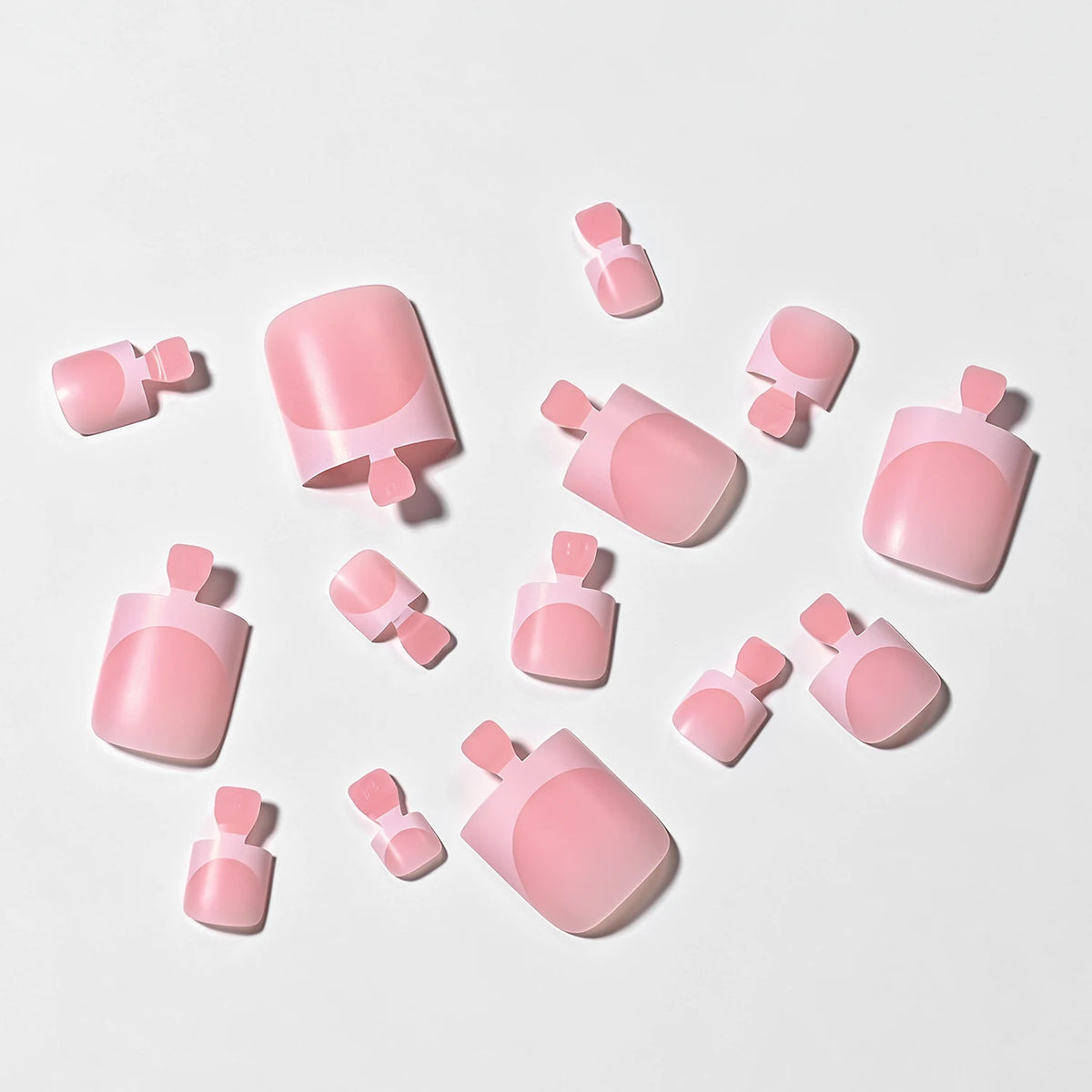 150Pcs Matte Nude Pink French Press-On Toenails Short Square