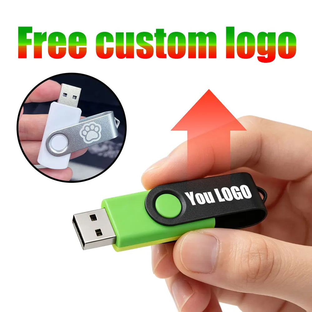 100-Pack Custom Logo Metal USB 2.0 Flash Drive 128MB–128GB Custom USB Flash Drive PRIMED