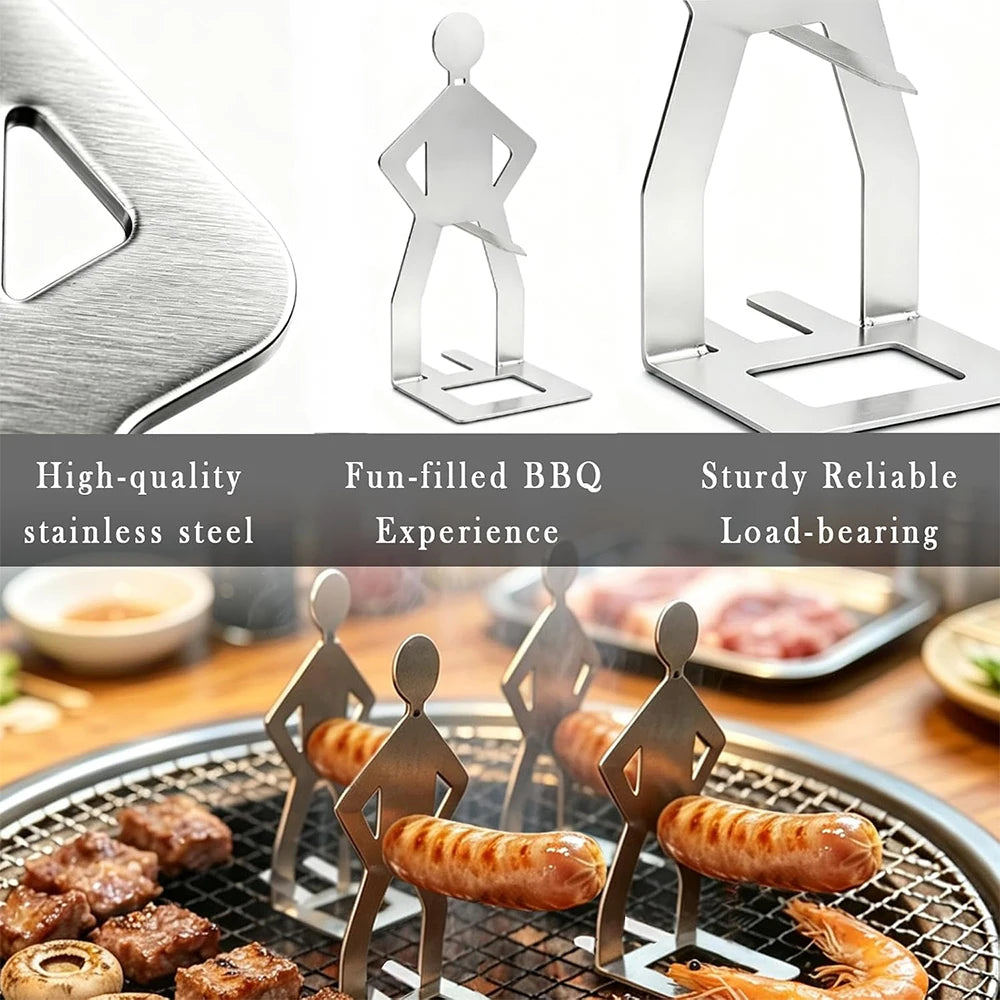 Stainless Steel Hot Dog & Sausage BBQ Holder Rack – Reusable BBQ Sausage Holder PRIMED