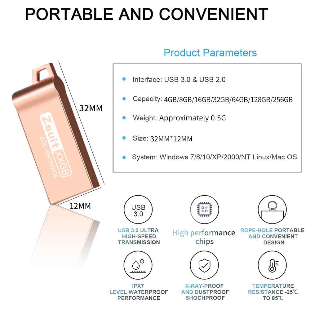10-Pack Metal USB Flash Drives 4GB–128GB | Free Custom Logo USB Flash Drive PRIMED