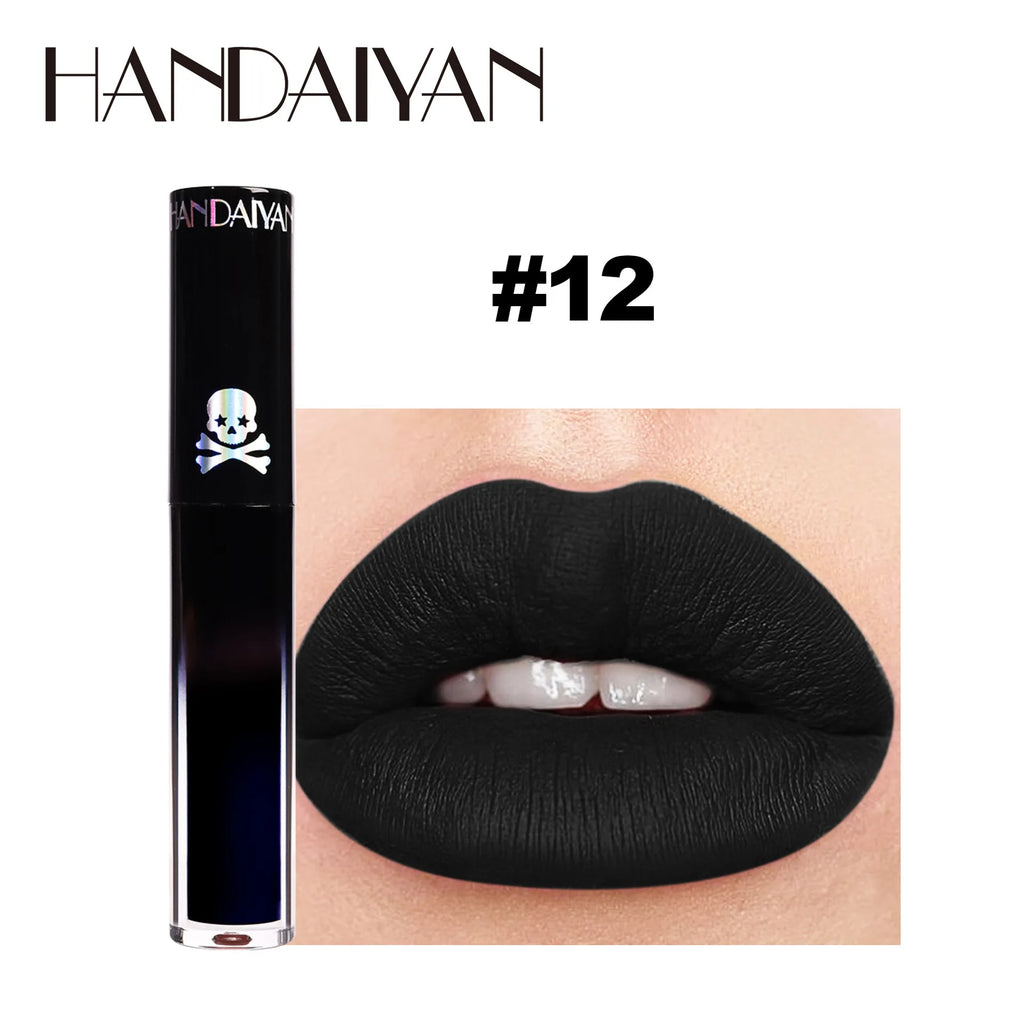 Handaiyan 12-Color Matte Lip Gloss – High Pigment Long-Lasting Matte Liquid Lipstick PRIMED 12