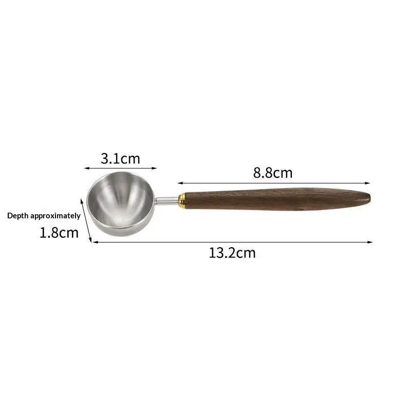 Walnut Wood Stainless Steel Coffee Measuring Spoon Scoop