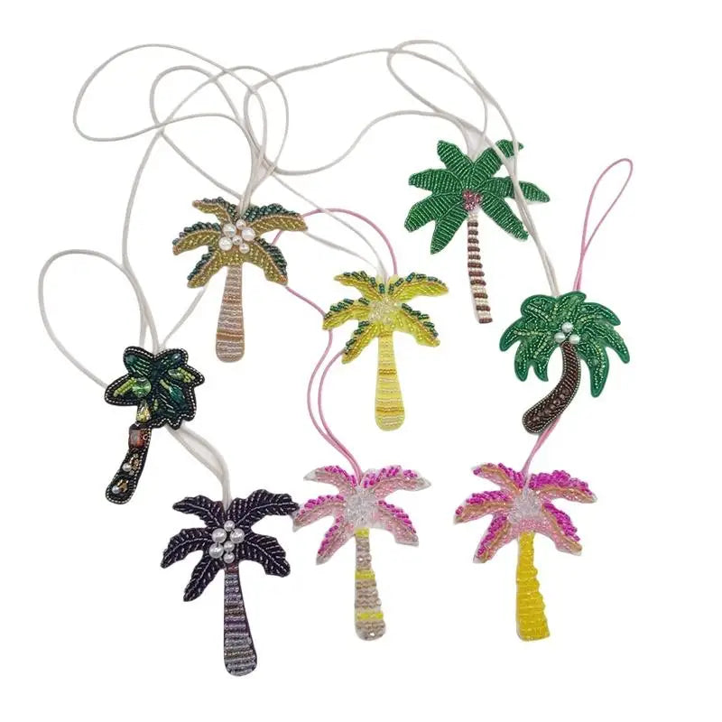 3D Beaded Palm Tree Bag Charm | Keychain Hanging Ornament