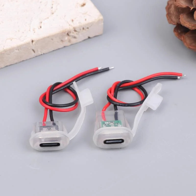 USB Type-C Waterproof Female Connector Night Light 3A 5V 3/6Pcs