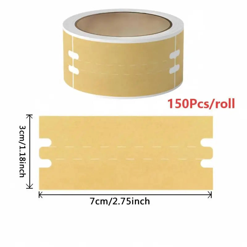 100/150Pcs Tamper-Evident Kraft Paper Security Seal Labels