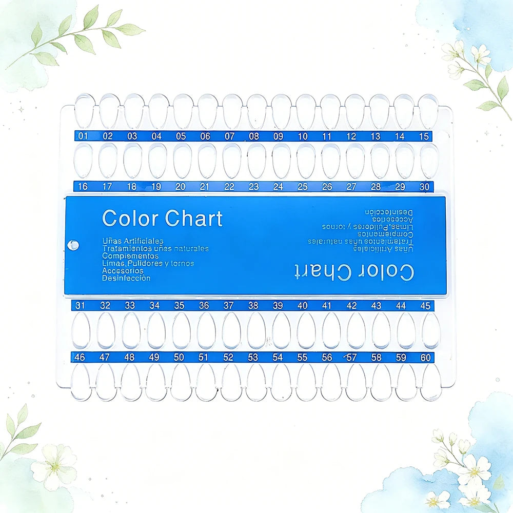 60-Tip Nail Art Color Display Card | Polish Swatch Board