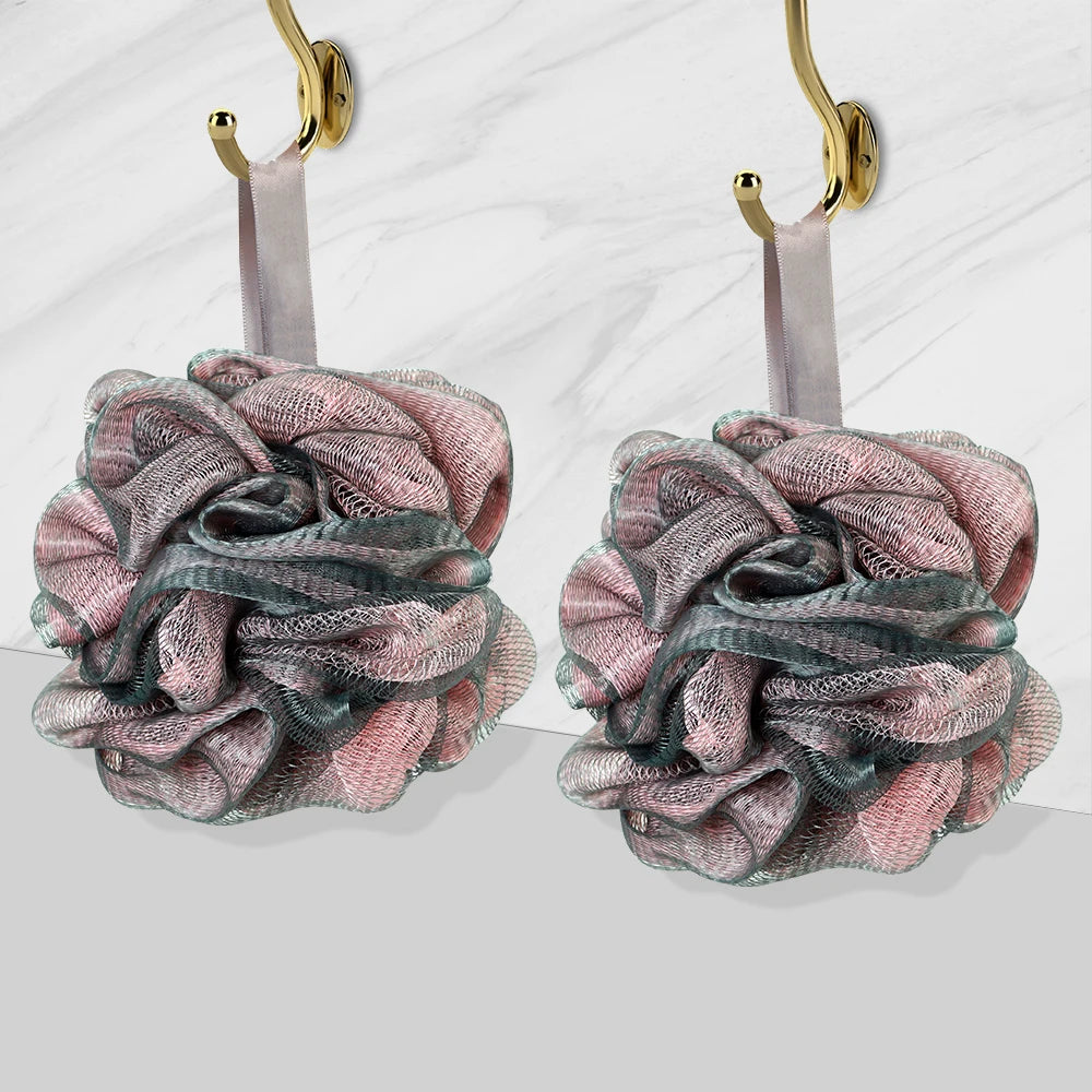 Two-Color Exfoliating Bath Pouf & Body Scrubber | Nylon Mesh Bath Pouf Scrubber PRIMED