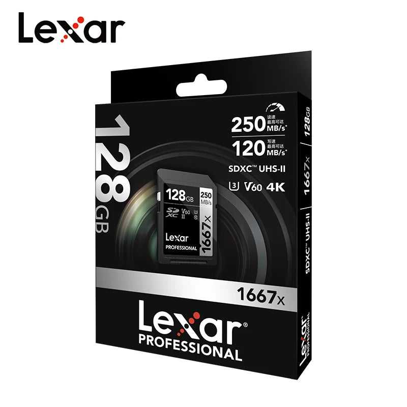 Lexar 1667x UHS-II V60 SDXC Card | 4K Video | 250MB/s SD Memory Card PRIMED