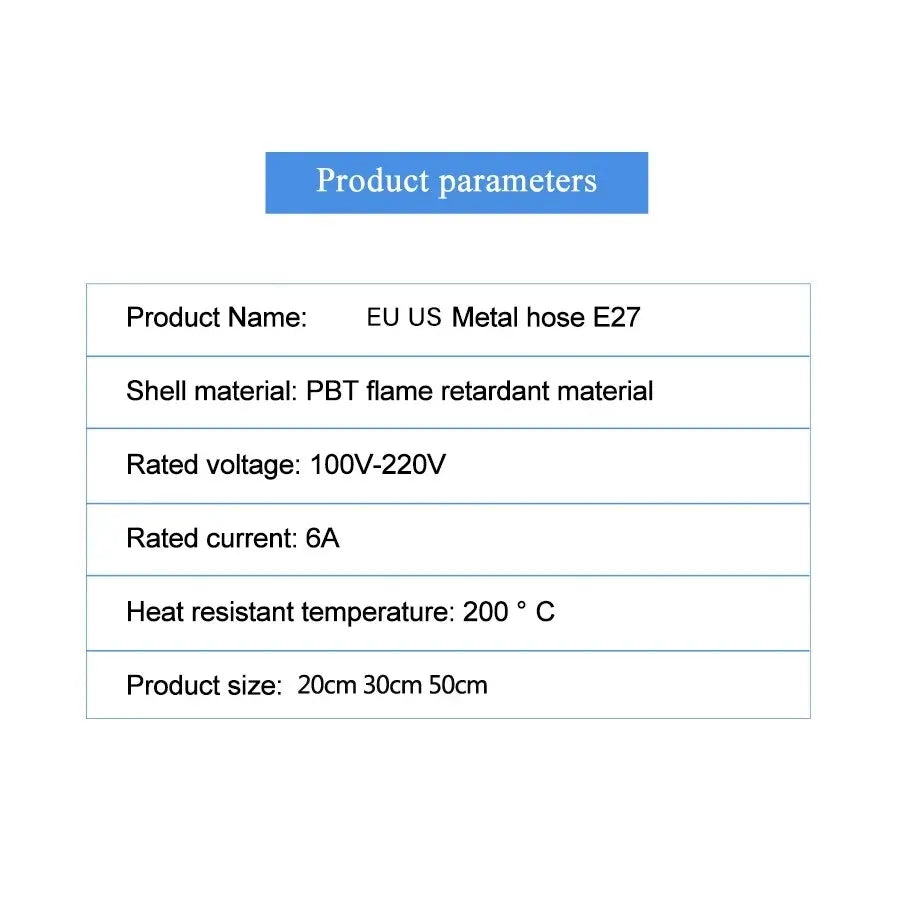 Flexible Gooseneck E27 Lamp Socket Converter – EU/US Plug Lamp Socket Converter PRIMED