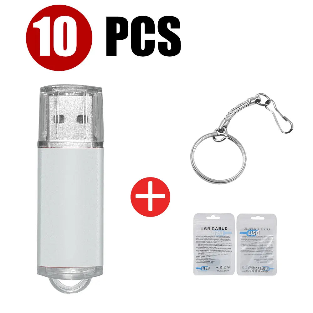 10-Pack Colorful USB Flash Drives 1GB–64GB | Custom Logo USB Flash Drive PRIMED 4GB White USB 2.0 1