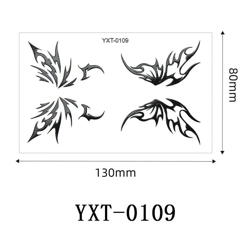 Gothic Metallic Eye Corner Temporary Tattoo Stickers | Cosplay Face Tattoo Stickers PRIMED YXT-109-1Pc