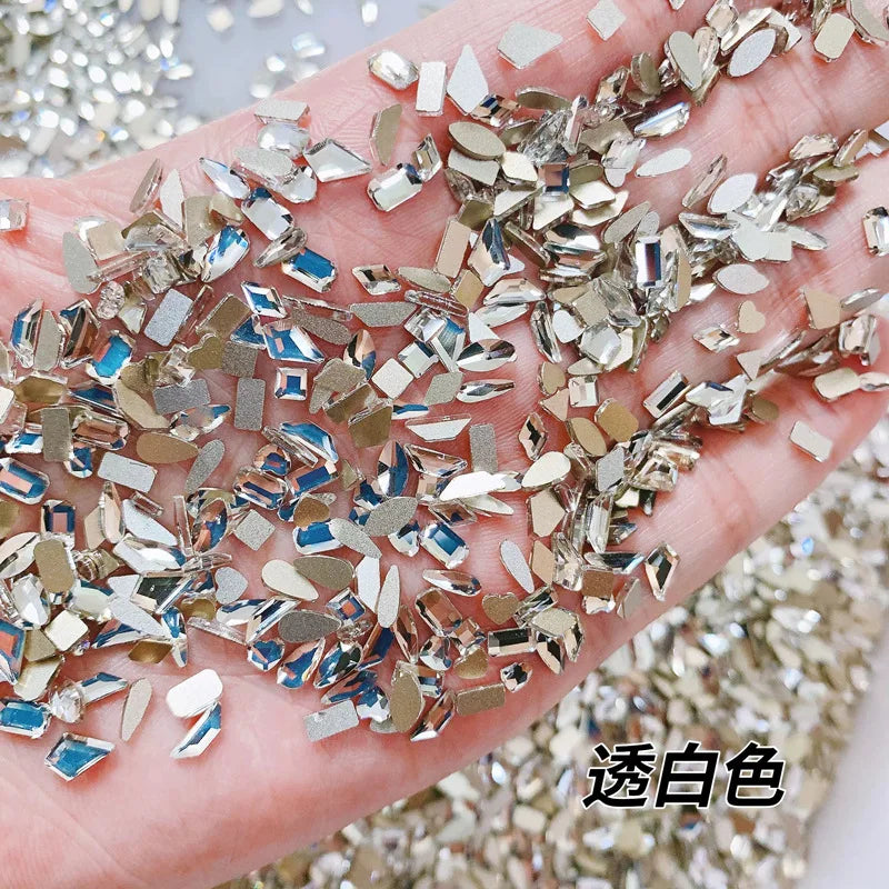 100Pcs Crystal AB Flatback Nail Rhinestones | 3D Manicure Gems