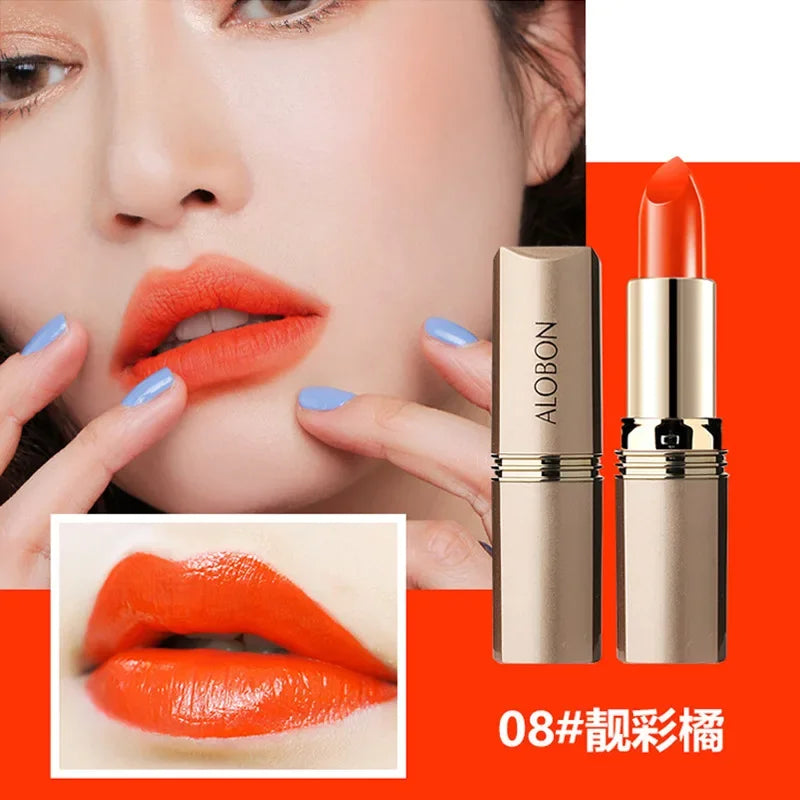 10-Color Matte Velvet Lipstick – Waterproof 24H Long-Lasting