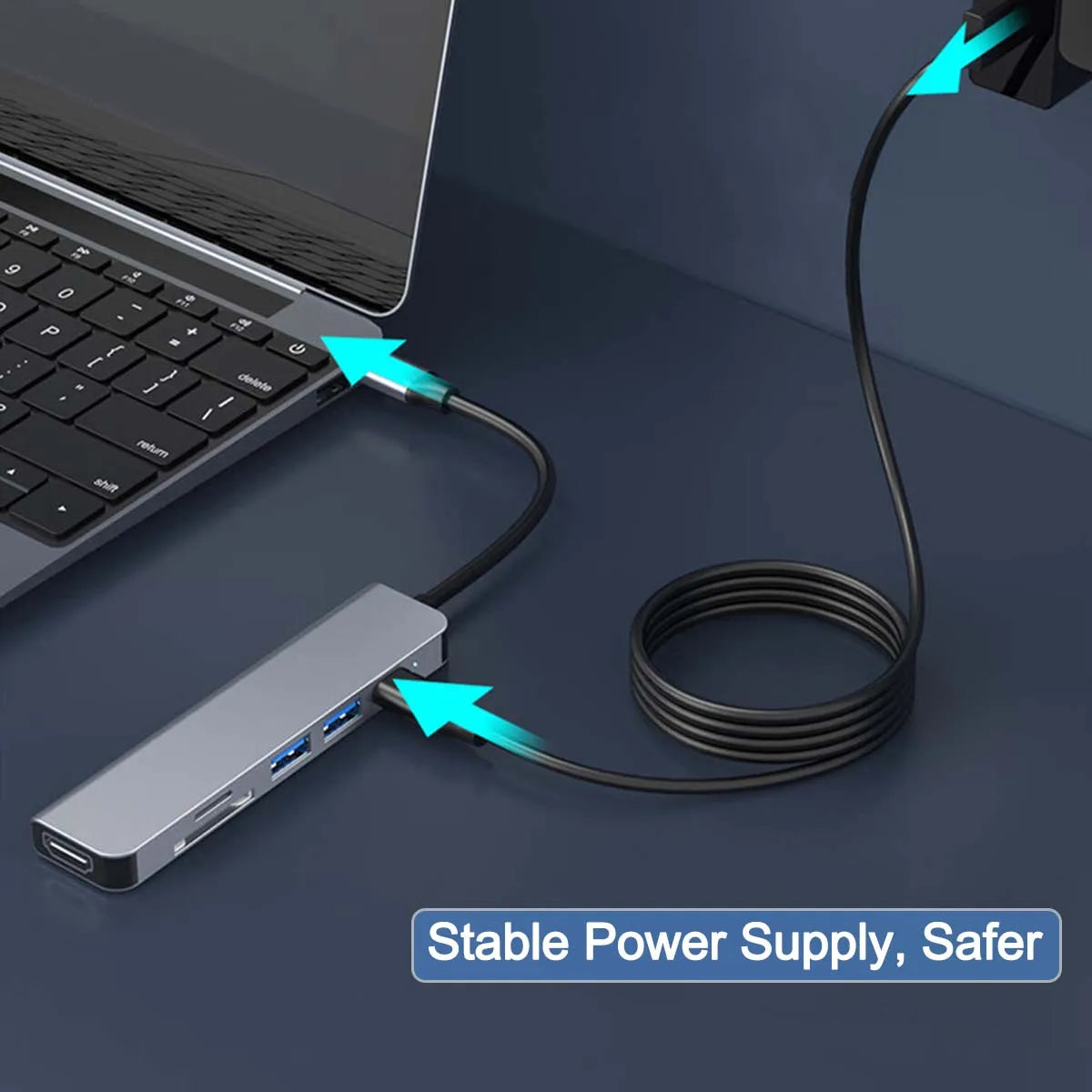 6-in-1 USB-C Hub | 4K HDMI, PD Charging & SD Card Reader USB-C Multiport Hub PRIMED