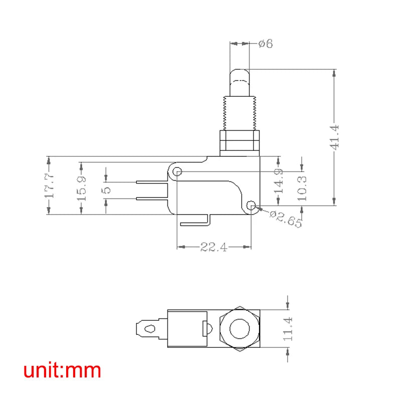 V-15-1CQ Micro Limit Travel Switch Plug Panel 2mm Stroke