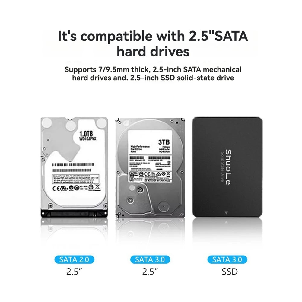 2.5" USB 3.2 SATA Hard Drive Enclosure – SSD & HDD 6TB Hard Drive Enclosure PRIMED