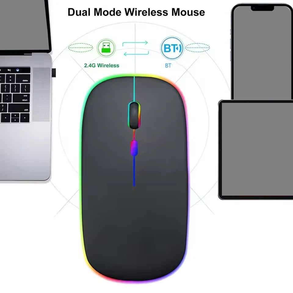 MissionFit Dual-Mode Wireless Mouse – Bluetooth & 2.4G USB Wireless Mouse PRIMED