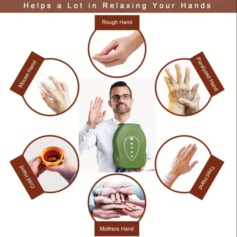 YUKUI Electric Hand Massager – Airbag, 3 Modes & Warm Compress