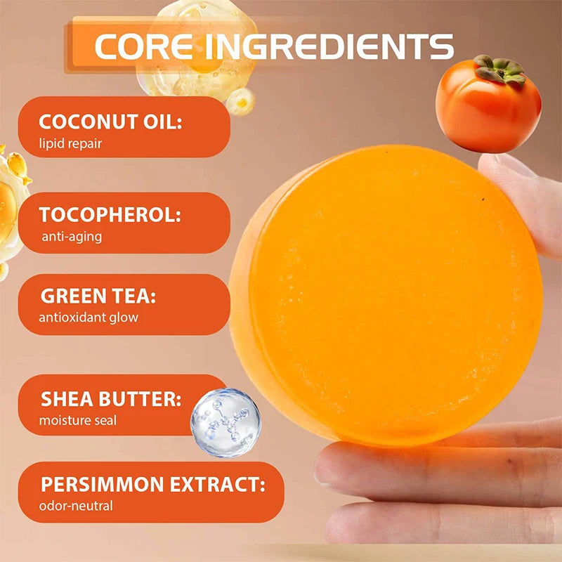 Persimmon Soap Bar – Natural Deodorizing Moisturizing Bath Soap Natural Bar Soap PRIMED