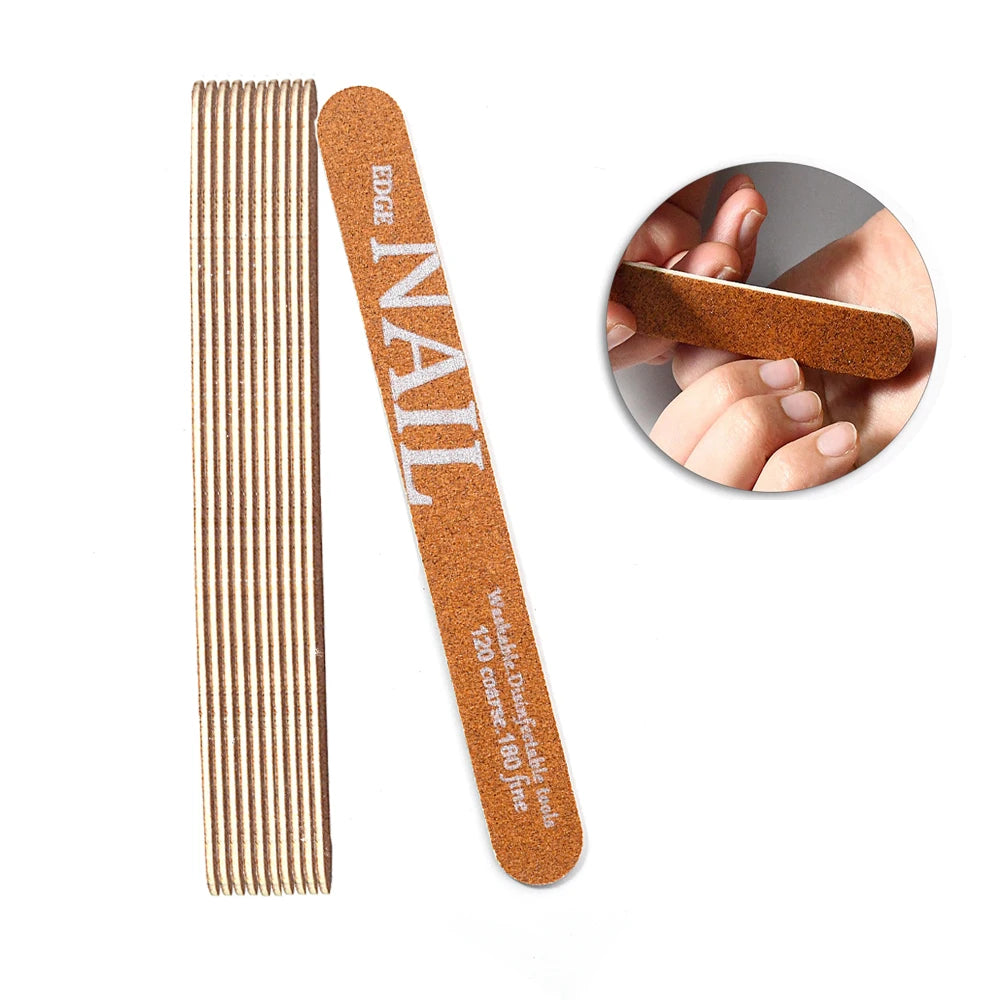 Natural Wood Nail Files 120/180 Grit – 10/25/50 Pcs Set Nail File Set PRIMED