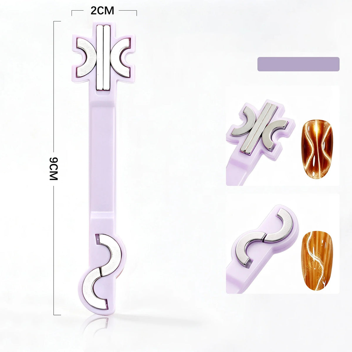 S-Shaped Cat Eye Nail Magnet Wand – Wave & Swirl Patterns