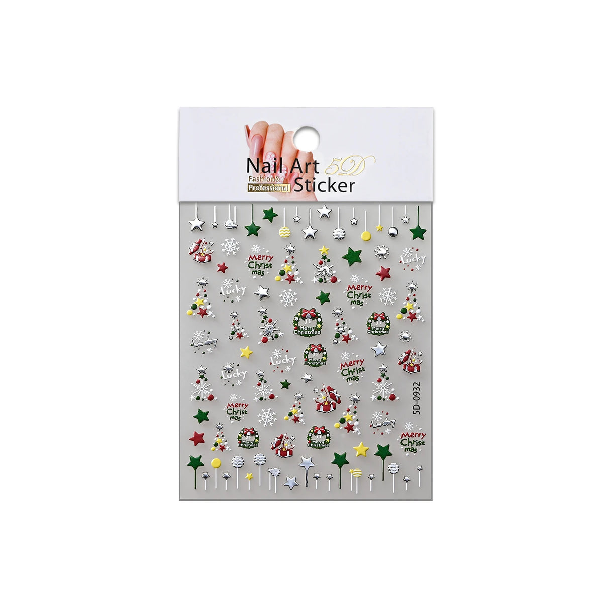Christmas Tree Foil Nail Art Stickers – Festive Holiday Decals