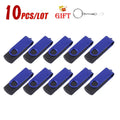 JASTER 10-Pack Rotatable USB Flash Drives | Custom Logo USB Flash Drive PRIMED Blue 4GB