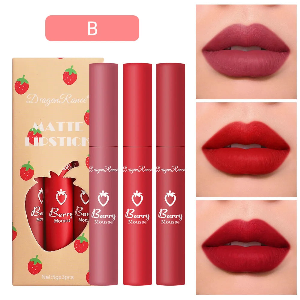 Dragon Ranee 3-Pc Matte Velvet Liquid Lipstick Set – Waterproof Liquid Lipstick Set PRIMED