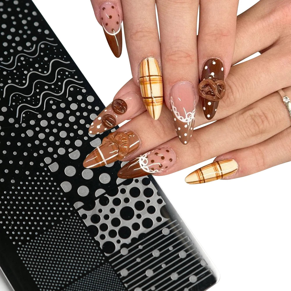 MAFANAILS Nail Stamping Plate – Waves, Stars & Stripes Nail Stamping Plate PRIMED