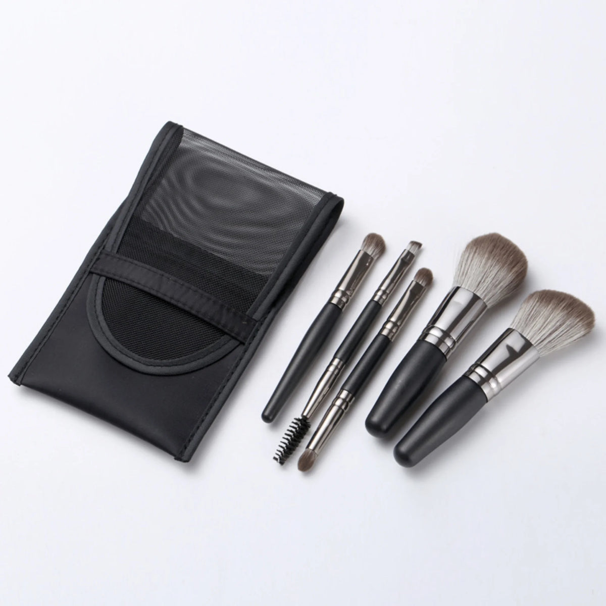 5-Piece Makeup Brush Set with Travel Bag | Powder & Eye