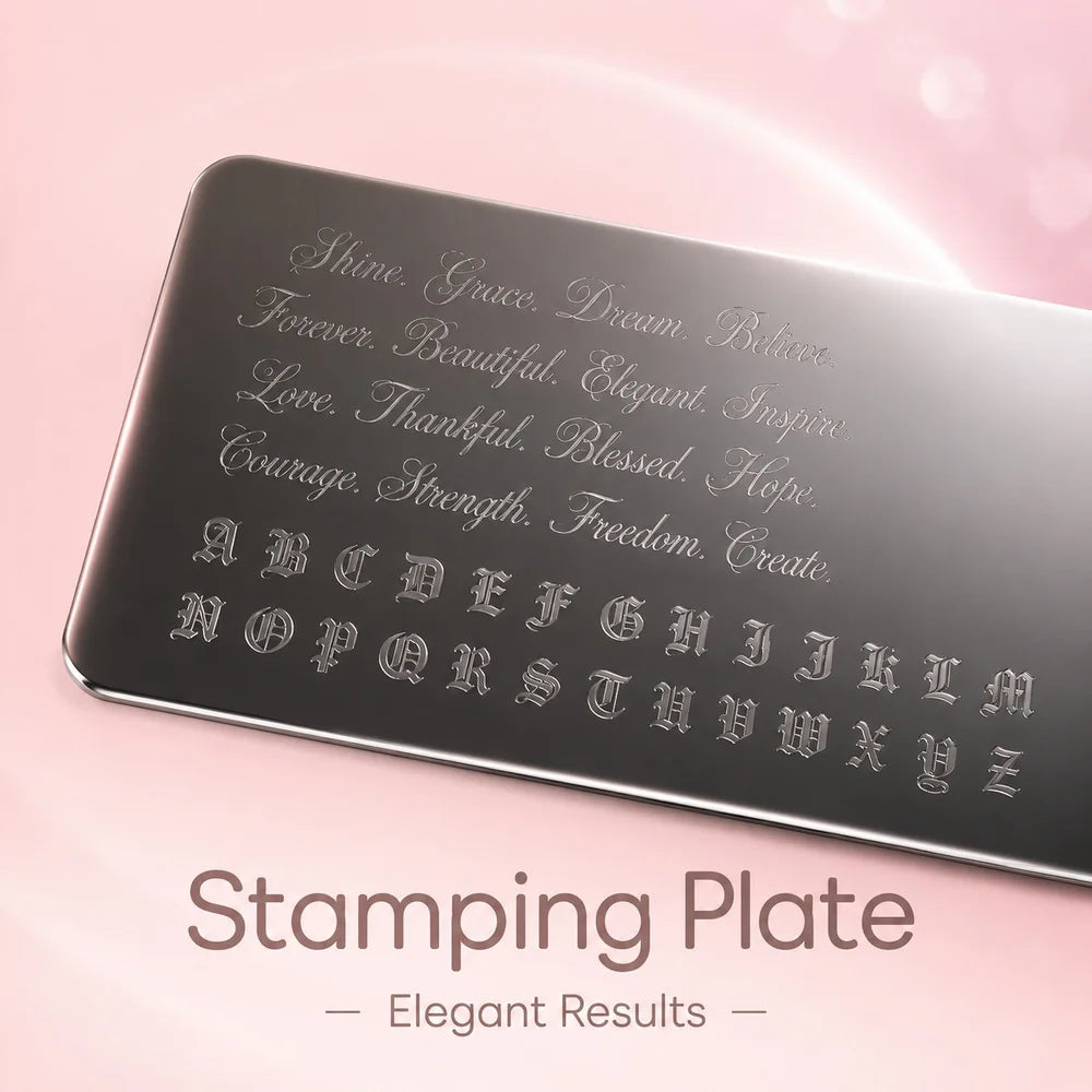 Gothic Alphabet Nail Stamping Template | Old English Script Nail Stamping Template PRIMED