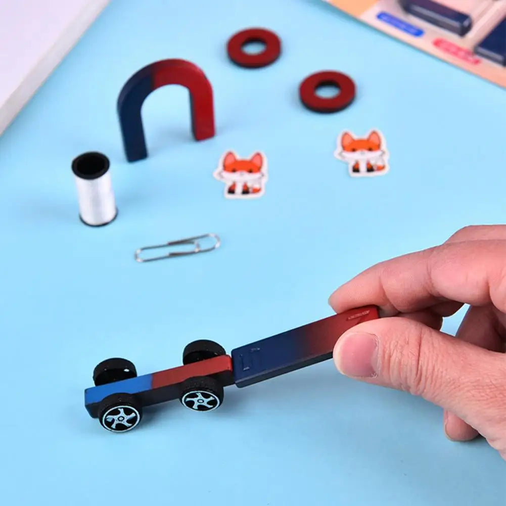 Kids Physics Magnet Experiment Toy Kit – Bar, Ring & U-Magnet Educational Science Kit PRIMED