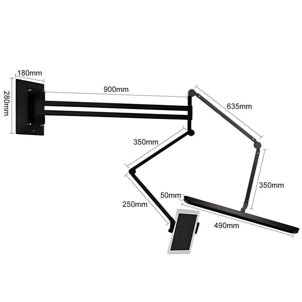 Tattoo Studio LED Light – Foldable, Dimmable, Wall Mount Tattoo Studio Light PRIMED Mounted on wall China Mainland
