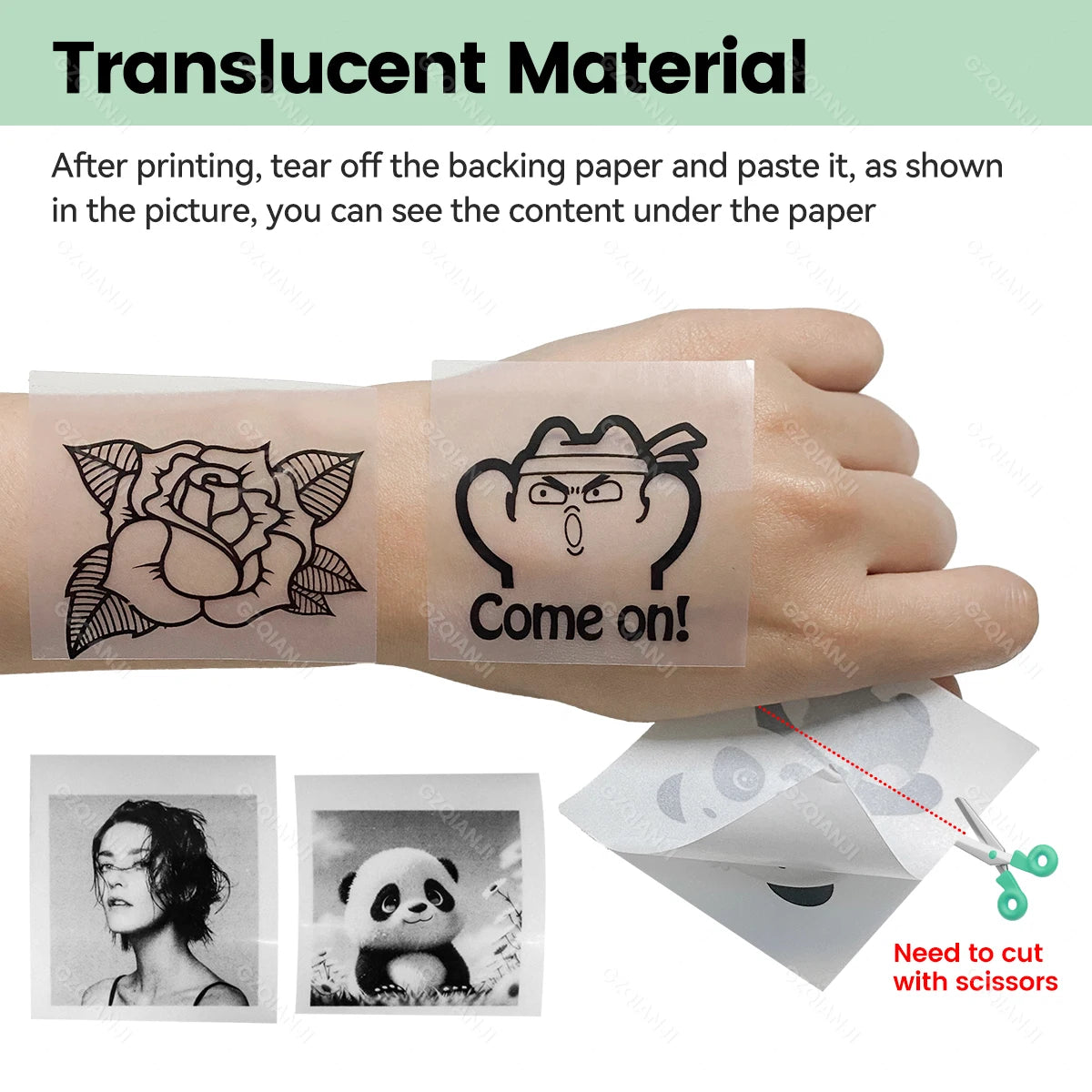 Translucent 58mm Thermal Sticker Paper Rolls 57x30mm | Mini Printer Thermal Sticker Paper PRIMED