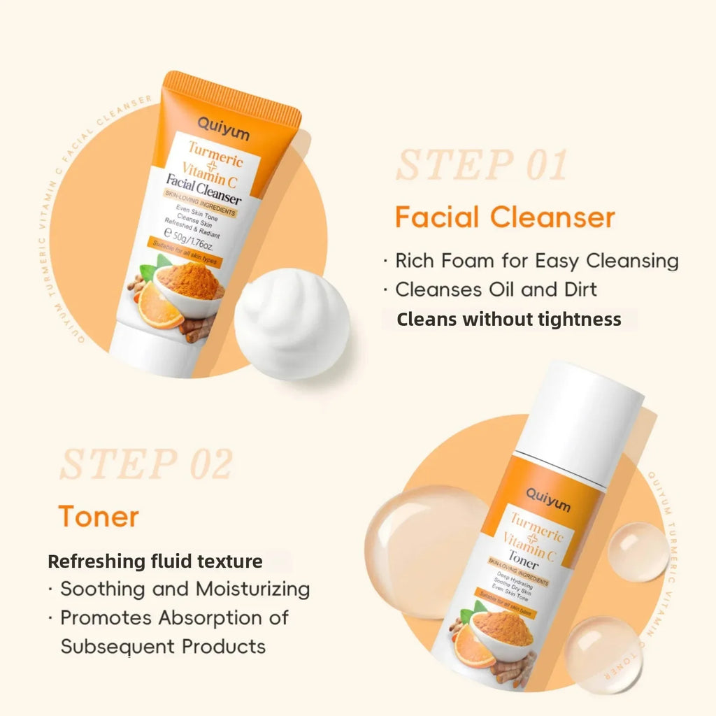Vitamin C Turmeric 5-Piece Facial Skincare Set | Hydrating Kit