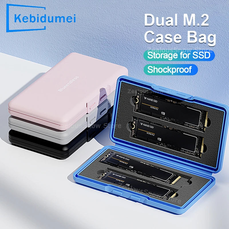 4-Slot M.2 SSD Case – Shockproof 2280 SATA NVMe Storage Box SSD Storage Case PRIMED