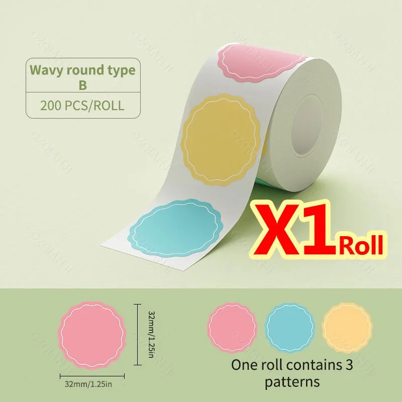 Niimbot Thermal Label Rolls – White, Color & Transparent Stickers Thermal Label Rolls PRIMED Color 34x34mm
