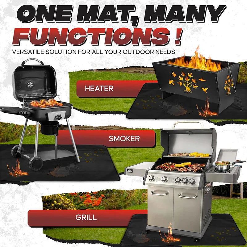 LMETJMA Under Grill Mat – Heat Resistant Fireproof BBQ Pad Grill Mat PRIMED