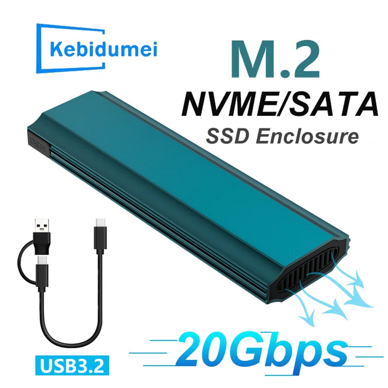 M.2 NVMe/NGFF SSD Enclosure USB 3.2 20Gbps Type-C Case SSD Enclosure PRIMED