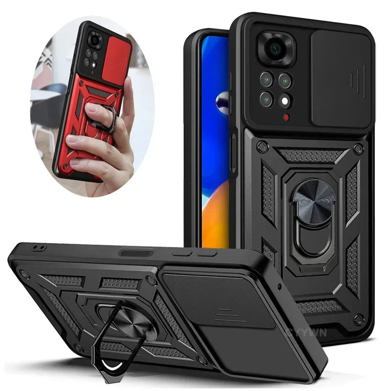 Redmi Note 12/14/15 Pro Armor Case – Ring & Car Holder Armor Phone Case PRIMED