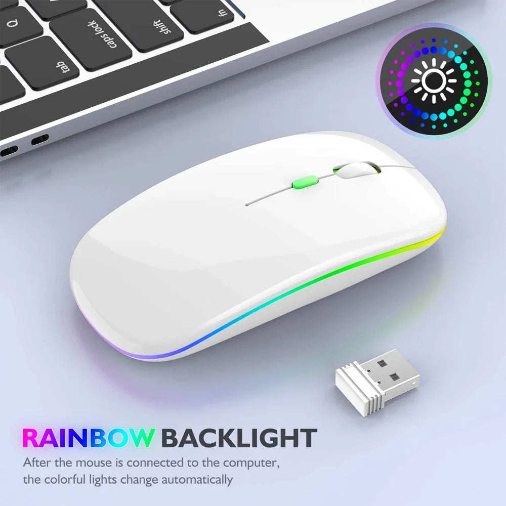 Wireless Bluetooth RGB Mouse – Silent, Rechargeable, LED Backlit Wireless Gaming Mouse PRIMED
