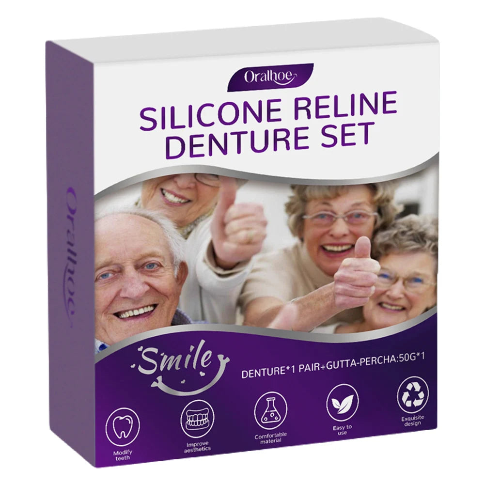 Silicone Denture Reline Kit – Flexible Upper & Lower Set Denture Reline Kit PRIMED