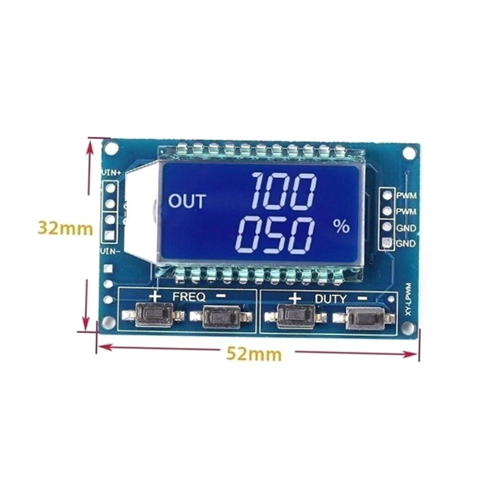 PWM Signal Generator 1Hz–150KHz LCD Module 3.3–30V PWM Signal Generator PRIMED