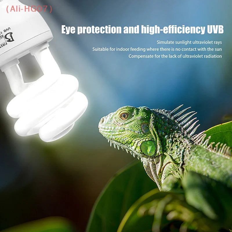UVB Reptile Basking Lamp 13W/26W – 5.0 & 10.0 Terrarium Light Reptile UVB Lamp PRIMED